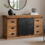 Dressoir Mangohout Milan 260 cm, Huis en Inrichting, Verzenden, Nieuw, 200 cm of meer, Industriële meubels