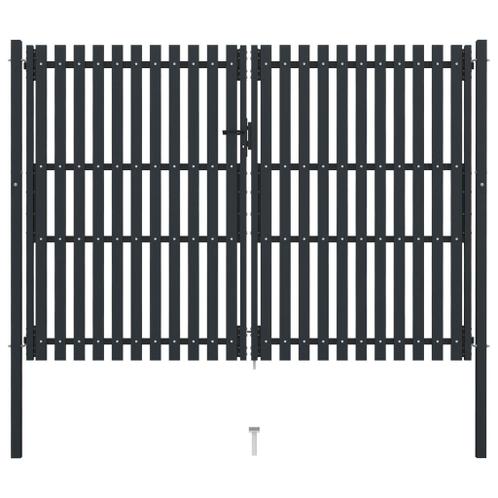 vidaXL Portail de clôture à double porte Acier 306x250 cm An