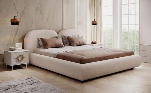 Meubella tweepersoonsbed Nyna beige stof 180x200 cm, Maison & Meubles, Chambre à coucher | Lits, Envoi