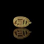 Oude Egypte, Nieuwe rijk Speksteen Scarab, Pendant, Zonnegod