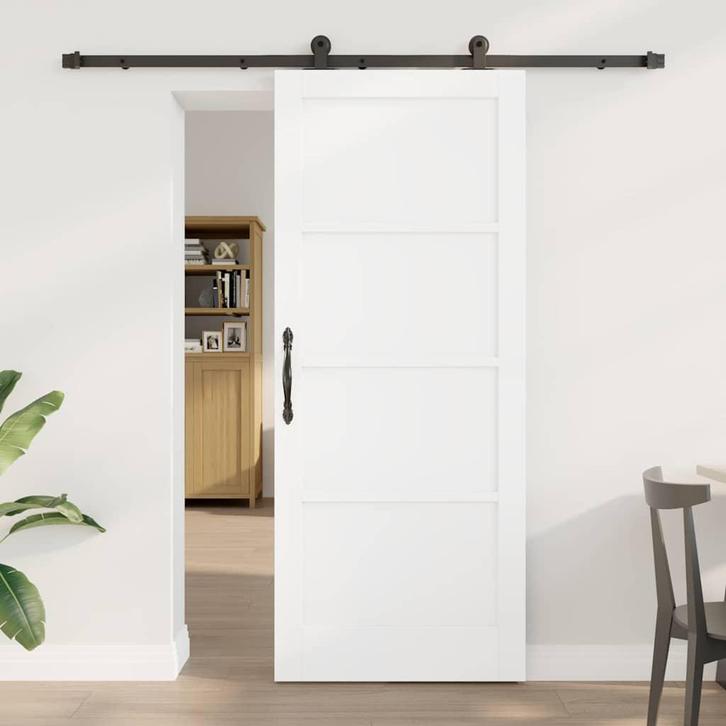 vidaXL Schuifdeuren set Wit en zwart 83 x 202 cm, Doe-het-zelf en Bouw, Deuren en Vliegenramen, Nieuw, Verzenden