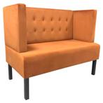 Horeca Bank | QUEEN | Fluweel/Hout | Cognac | Wengé Poten |, Zakelijke goederen, Verzenden, Nieuw in verpakking