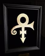 Vitrinelijst- 23ct goud Prince logo  - verguld in lijst, Antiek en Kunst