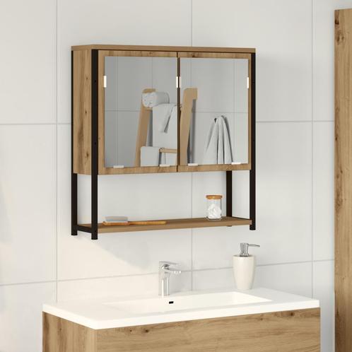 vidaXL Badkamer Spiegelkast Ambachtelijk Eiken 60x16x60 cm, Huis en Inrichting, Tafels | Kaptafels, Nieuw, Verzenden