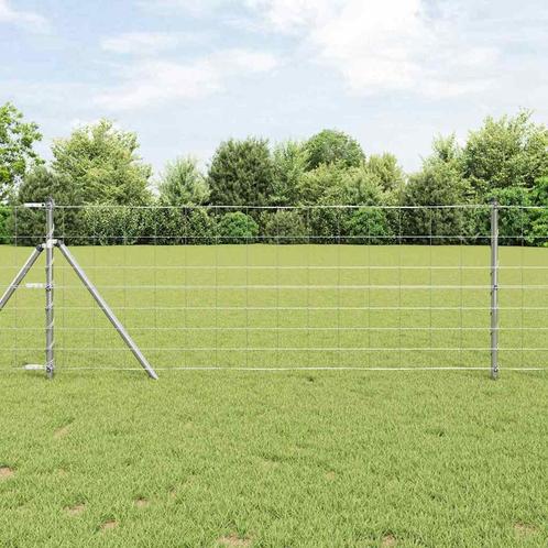 vidaXL Weidehekwerk Zilver 25 x 0.8 m Gegalvaniseerd staal, Tuin en Terras, Tuinhekken en Hekwerk, Nieuw, Verzenden