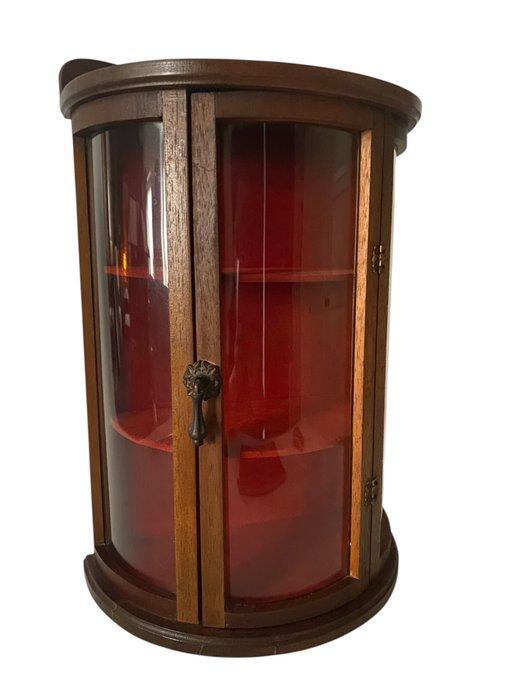 Vitrinekast - Hout, plexiglas - halfrond vitrinekastje, Antiek en Kunst, Curiosa en Brocante
