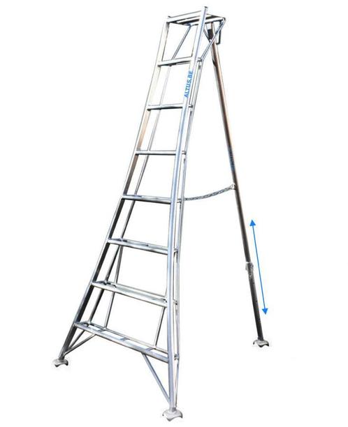 Vultur tripod ladder 240 cm met 1 poot verstelbaar, Doe-het-zelf en Bouw, Ladders en Trappen, Ladder, Nieuw, 2 tot 4 meter, Ophalen of Verzenden