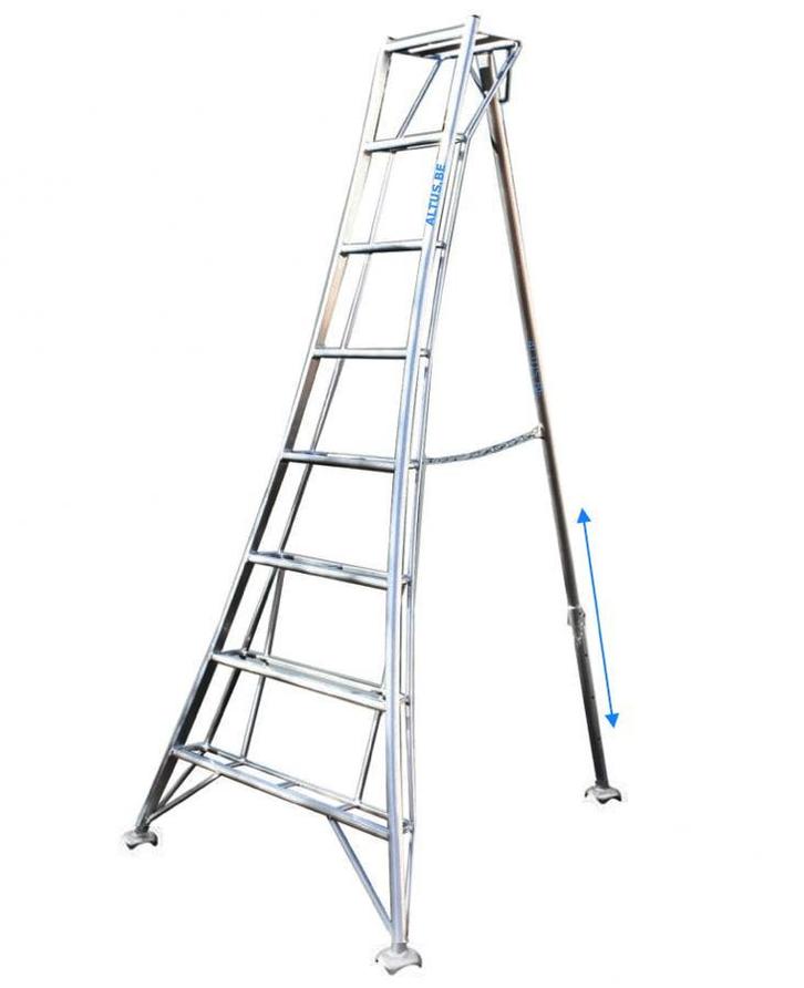 Vultur tripod ladder 240 cm met 1 poot verstelbaar, Doe-het-zelf en Bouw, Ladders en Trappen, Ladder, Nieuw, 2 tot 4 meter, Ophalen of Verzenden