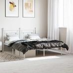 vidaXL Bedframe met hoofdbord metaal wit 160x200 cm, Huis en Inrichting, Slaapkamer | Bedden, Verzenden, Nieuw