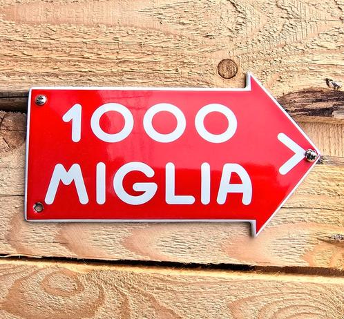 Emaille reclamebord 1000 Miglia, Verzamelen, Merken en Reclamevoorwerpen, Verzenden