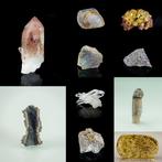 10 minerale exemplaren - kwarts, smithsoniet kopal,
