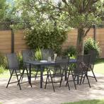 vidaXL 7-delige tuinset in anthraciet staal, Tuin en Terras, Tuintafels, Verzenden, Nieuw