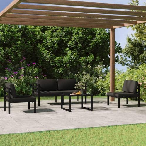 vidaXL 5-delige Loungeset met kussens aluminium, Tuin en Terras, Tuinsets en Loungesets, Loungeset, Nieuw, Verzenden