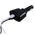 2-Weg Sigarettenaansteker Splitser Plug met 2 USB Poorten, Verzenden, Nieuw