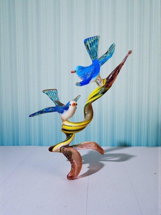 Studio Tommasi - Figurine - Ramo Spirale con uccelli - Verre, Antiek en Kunst, Antiek | Glaswerk en Kristal