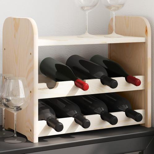 vidaXL Wijnrek met bovenblad 43x25x37 cm massief grenenhout, Huis en Inrichting, Woonaccessoires | Wijnrekken, Nieuw, Verzenden