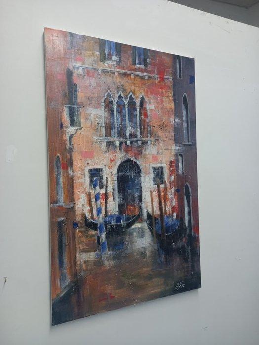 Paolo Fedeli - Facciata Veneziana, Antiek en Kunst, Kunst | Schilderijen | Modern