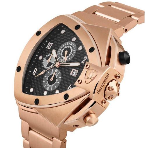 Tonino Lamborghini - Spyder Collection Horizontal Rose Gold, Handtassen en Accessoires, Horloges | Heren