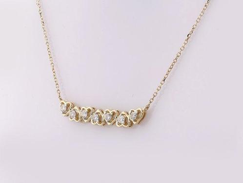 Collier - 14 carats Or jaune - 0.25ct. tw. Diamant, Handtassen en Accessoires, Kettingen