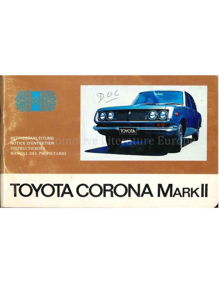 1968 TOYOTA CORONA MKII INSTRUCTIEBOEKJE, Auto diversen, Handleidingen en Instructieboekjes