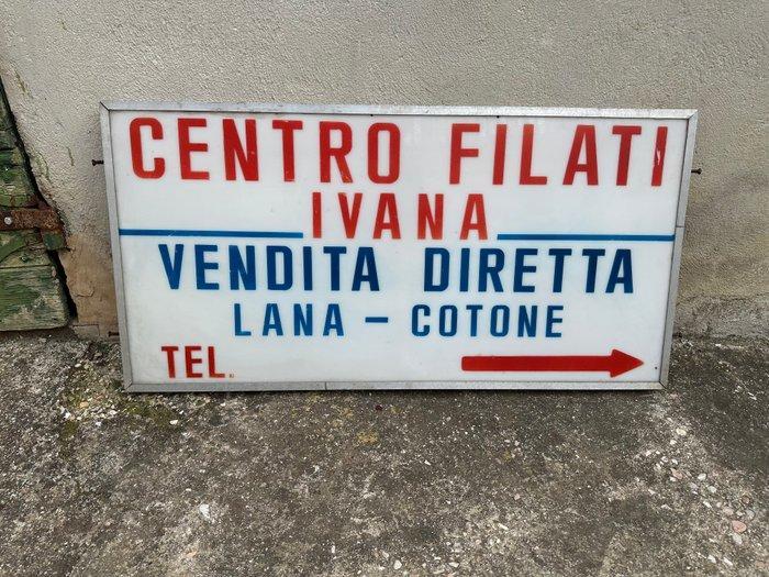 Vintage uithangbord Centro Filati Ivana - Reclamebord -, Antiek en Kunst, Antiek | Wandborden en Tegels