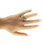 Bague - 14 carats Bague large en or blanc 14K avec diamant, Bijoux, Sacs & Beauté, Bagues