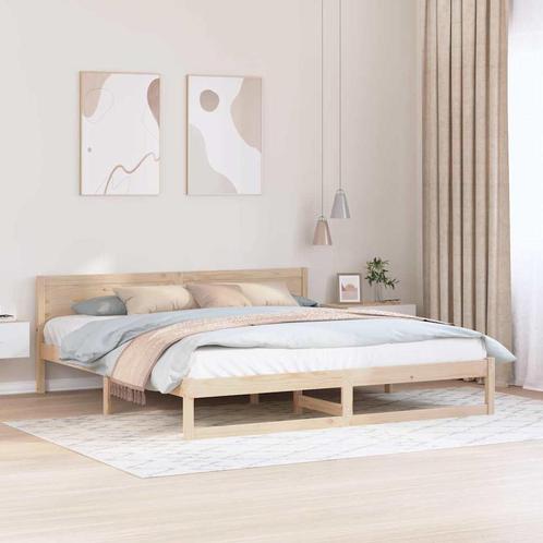 vidaXL Bedframe met hoofdeinde Bruin 180 x 200 cm Massief, Huis en Inrichting, Slaapkamer | Bedden, Nieuw, Verzenden