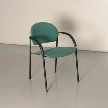 Frontseat vergaderstoel, groen, 4-poot onderstel, Huis en Inrichting, Stoelen, Ophalen of Verzenden, Gebruikt