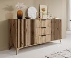 Dressoir eiken 150x40x72 cm - Opbergkast 3 lades 2 deuren, Verzenden, Nieuw, 25 tot 50 cm, 150 tot 200 cm
