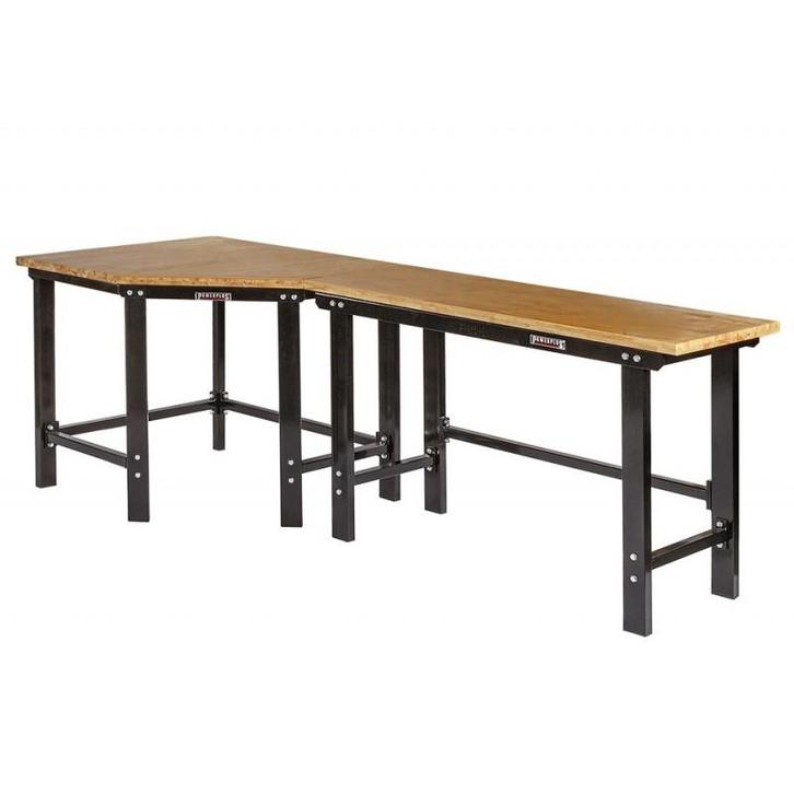 Werkbank hoekopstelling - Hoek werkbank 260 cm lang zwart, Doe-het-zelf en Bouw, Werkbanken, Ophalen of Verzenden