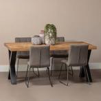 Mangohouten Eettafel Rechthoek Cedric 180x100 cm (6cm), Huis en Inrichting, Tafels | Eettafels, 100 tot 150 cm, Verzenden, Nieuw