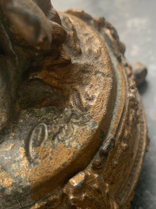 sculptuur, Meisje met vogel - 25 cm - Brons, Antiek en Kunst, Curiosa en Brocante