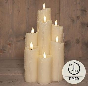 Actie ledkaarsen annas collection b.o.t. wax dripped