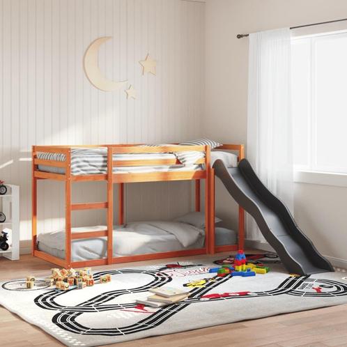 vidaXL Stapelbed met glijbaan en ladder grenenhout wasbruin, Huis en Inrichting, Slaapkamer | Bedden, Nieuw, Verzenden