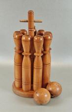 Decoratief ornament - Vintage houten (tafel-) kegelspel -, Antiek en Kunst