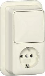 Gira Opbouw Schakelaar Stopcontact Combinatie Met Pilootlamp, Doe-het-zelf en Bouw, Elektriciteit en Kabels, Verzenden, Nieuw