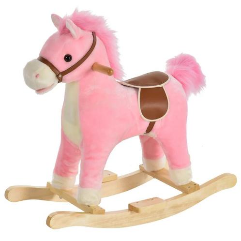 TRUUSK Kinderhobbelpaard Roze - Met Dierengeluiden - Speelgo, Kinderen en Baby's, Speelgoed | Buiten | Speelhuisjes, Verzenden