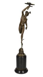 sculptuur, Mercury - 71 cm - Brons, Antiek en Kunst