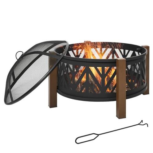 TRUUSK 2-in-1 Vuurschaal Vuurplaats Met Vonkenvanger Grillro, Tuin en Terras, Vuurschalen, Verzenden