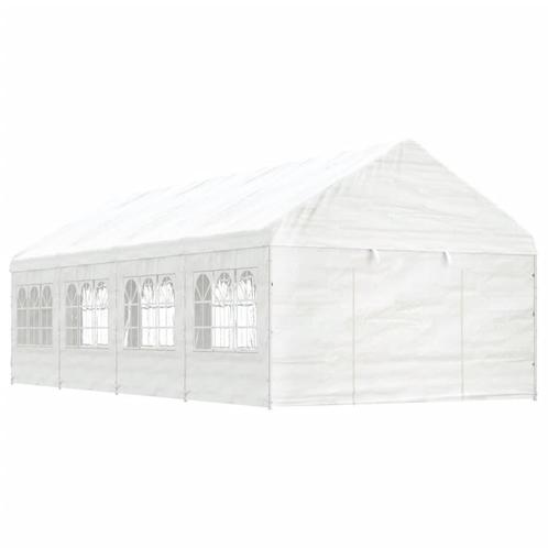 vidaXL Belvédère avec toit blanc 8,92x4,08x3,22 m, Jardin & Terrasse, Tonnelles, Neuf, Envoi