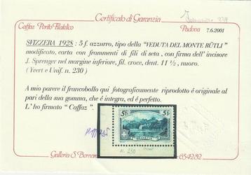 Suisse 1928 - Monti Rutli modifié avec signature J.Sprenger beschikbaar voor biedingen