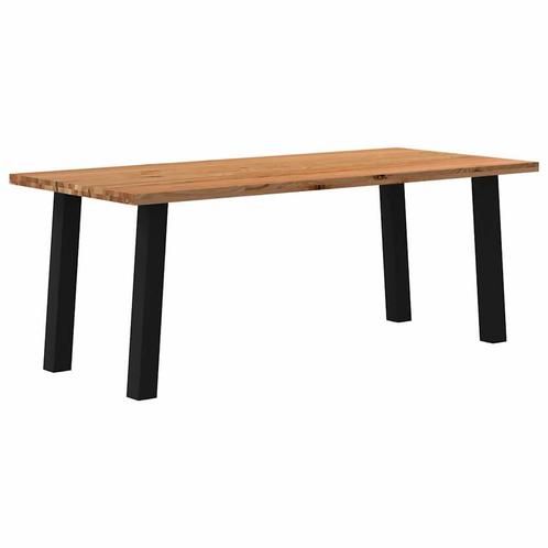 vidaXL Eettafel rechthoekig 200x90x74 cm massief eikenhout, Huis en Inrichting, Tafels | Eettafels, Nieuw, Verzenden
