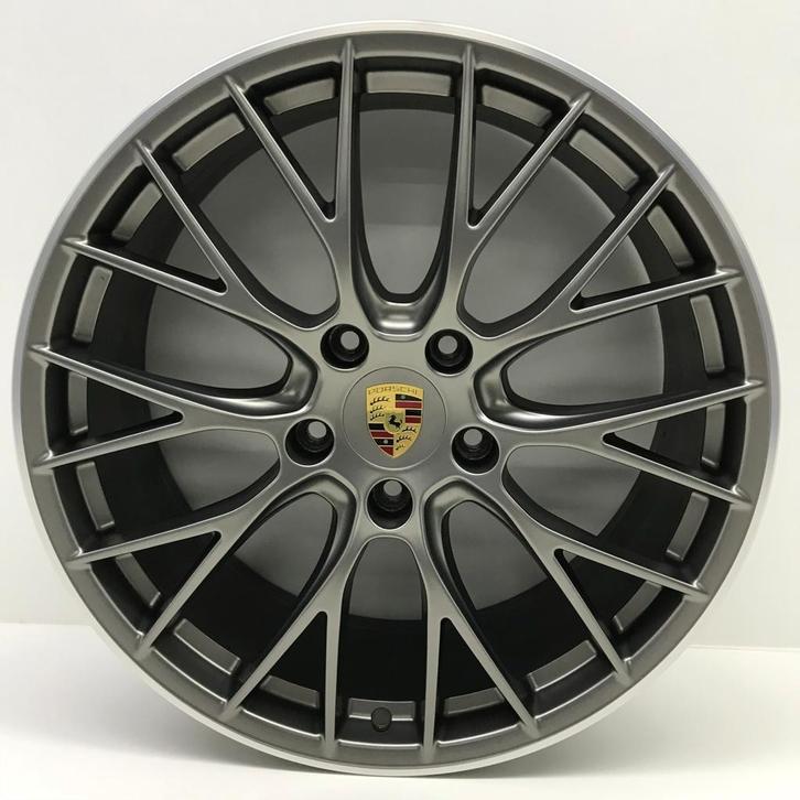 Porsche 991 2/4 ORIGINELE 20 RS Spyder Platinium met banden, Auto-onderdelen, Banden en Velgen, 20 inch, 305 mm, Personenwagen