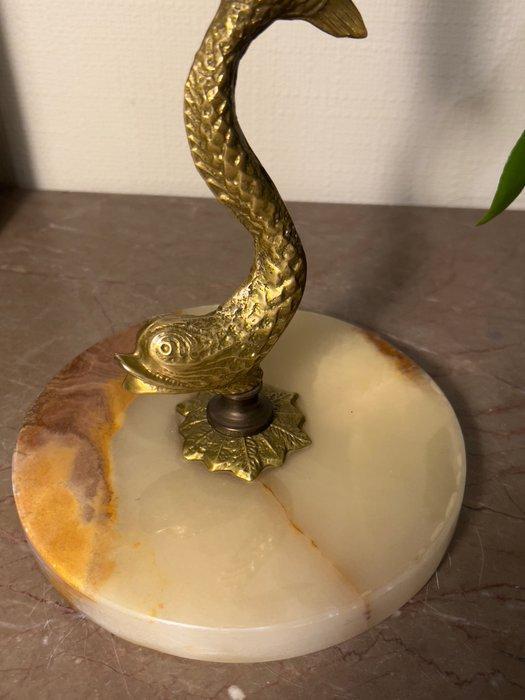 Asbak - Messing, Onyx - Stijlvolle staande asbak, Antiek en Kunst, Curiosa en Brocante