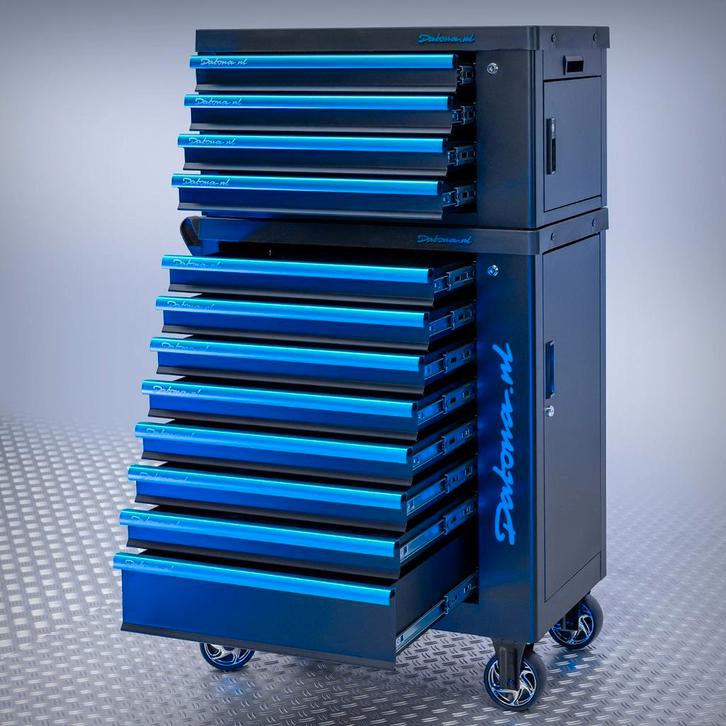 Datona Gereedschapswagen met 8 lades + gereedschapskist met, Doe-het-zelf en Bouw, Gereedschapskisten, Ophalen of Verzenden