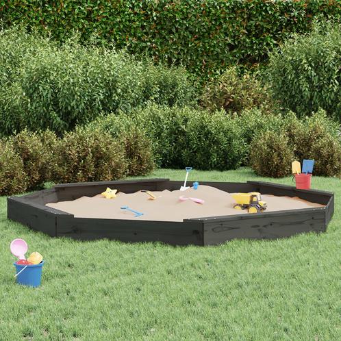 vidaXL Zandbak met bankjes achthoekig massief grenenhout, Kinderen en Baby's, Speelgoed | Buiten | Speeltoestellen, Nieuw, Verzenden