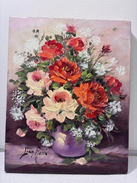 Lina Borlacchi Rossi (1932) - Vaso con rose, Antiquités & Art, Art | Peinture | Classique
