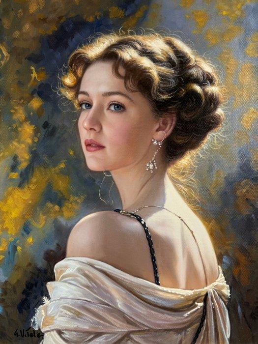 Giorgio Vitale (XX-XXI) - Riflessi Dorati, Antiquités & Art, Art | Peinture | Classique