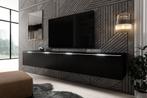 TV-Meubel mat - Zwart - 180 cm - tv kast, Huis en Inrichting, Kasten |Televisiemeubels, Overige materialen, Verzenden, 150 tot 200 cm