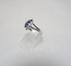 Ring - 18 karaat Witgoud Saffier - Diamant, Nieuw